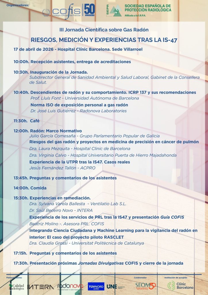 Programa III Jornada Científica del Radón BCN